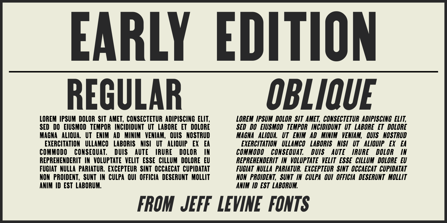 Example font Early Edition JNL #1